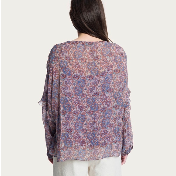 NWT Frye Violet printed blouse,Size M - Picture 2 of 7